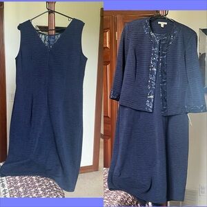 Beautiful two piece sleeveless dress and jacket. New with tags